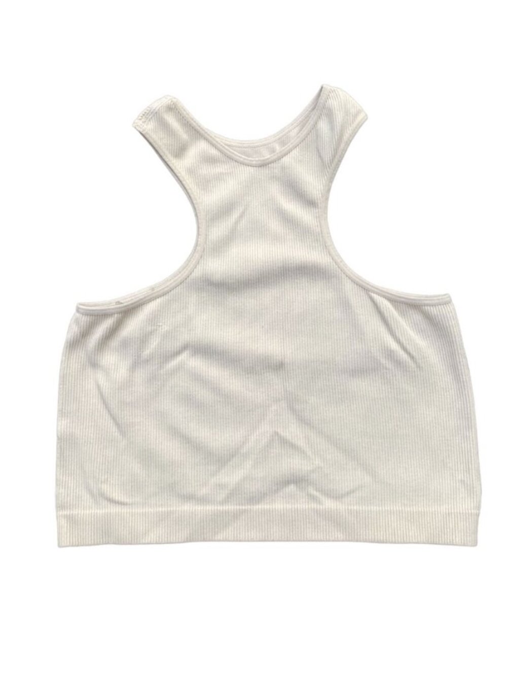 Wild Fable Women XS Ribbed Tan Crop Top Tank Scoop Neck Athletic Shirt Casual
